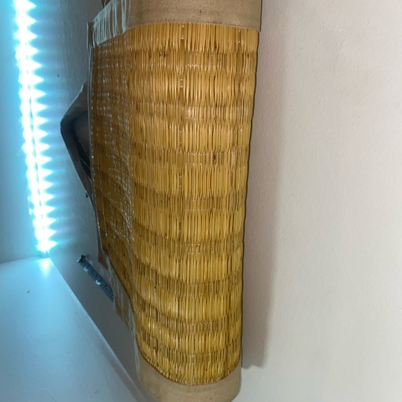 Sun N’ Sand Large Tan Woven Straw / Tissu Tote Bag / Beach bag sunnsand - Picture 12 of 16